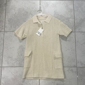 Butter Yellow Tweed Mini Shift Dress